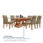 Conjunto Sala De Jantar Genova Tampo Vidro/mdf Com 6 Cadeiras