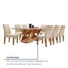 Conjunto Sala De Jantar Genova Tampo Vidro/mdf Com 8 Cadeiras