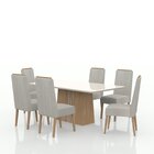 Conjunto Sala De Jantar Geórgia Tampo De Vidro 6 Cadeiras Mad