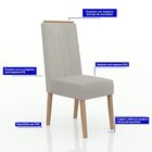 Conjunto Sala De Jantar Geórgia Tampo De Vidro 6 Cadeiras Mad