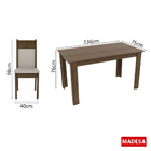 Conjunto Sala De Jantar Honduras Madesa Mesa Tampo De Madeira