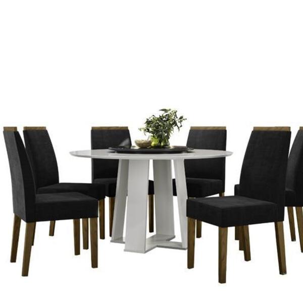 Conjunto Sala De Jantar Isabela 1,35m Com Tampo Giratorio E 6