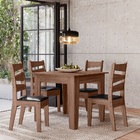 Conjunto Sala De Jantar Itália 0,90 Com 4 Cadeiras Amêndoa 11c