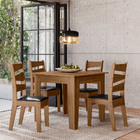 Conjunto Sala De Jantar Itália 0,90 Com 4 Cadeiras Cedro 11c