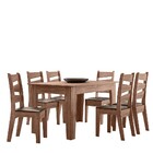Conjunto Sala De Jantar Itália 1,35 Com 6 Cadeiras Amêndoa 61c