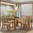 Conjunto Sala De Jantar Itália 1,35 Com 6 Cadeiras Cedro 51c
