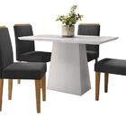 Conjunto Sala De Jantar Jasmin 1,20m E 4 Cadeiras Ana Off Whi
