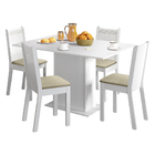 Conjunto Sala de Jantar Lexy Madesa Mesa Tampo de Madeira com