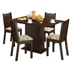 Conjunto Sala de Jantar Lexy Madesa Mesa Tampo de Madeira com