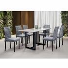 Conjunto Sala De Jantar Lisboa Com 6 Cadeiras Rattan Grafite