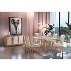 Conjunto Sala De Jantar Liz Tampo Mdf Vidro Com 6 Cadeiras Ru