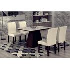 Conjunto Sala De Jantar Luna Tampo Mdf Vidro Com 4 Cadeiras G