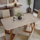 Conjunto Sala De Jantar Madeira Maciça Com Vidro 6 Cadeiras C