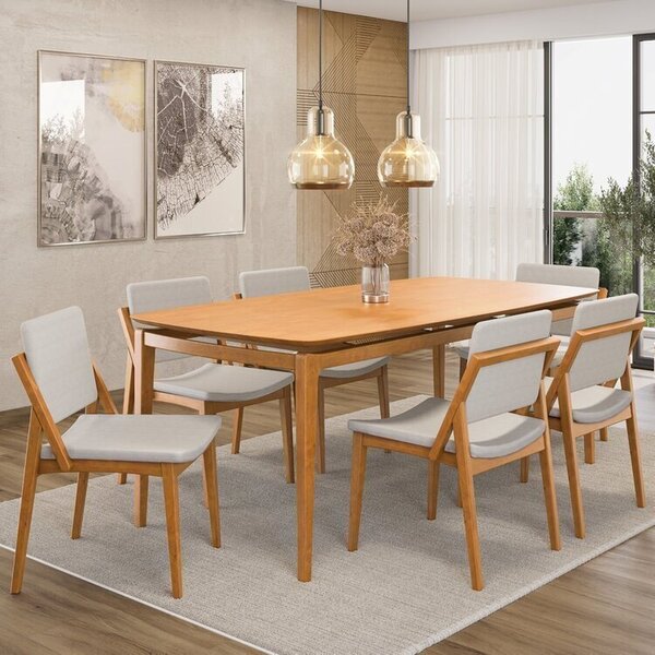 Conjunto Sala De Jantar Madeira Maciça - Mesa 1,60 Laminada 6