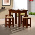 Conjunto Sala De Jantar Madeira Maciça Safira Com 4 Lugares E