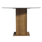 Conjunto Sala De Jantar Madesa Ana Mesa Tampo De Vidro Redond
