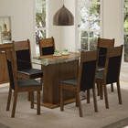 Conjunto Sala De Jantar Madesa Atlanta Mesa Tampo De Vidro Co