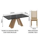 Conjunto Sala De Jantar Madesa Dafne Mesa Tampo De Vidro Com