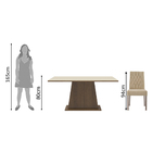 Conjunto Sala De Jantar Madesa Daniela Mesa Tampo De Madeira