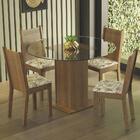 Conjunto Sala De Jantar Madesa Débora Mesa Tampo De Vidro Red