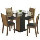 Conjunto Sala De Jantar Madesa Débora Mesa Tampo De Vidro Red