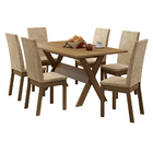 Conjunto Sala de Jantar Madesa Everest Mesa Tampo de Madeira