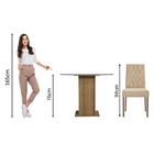 Conjunto Sala De Jantar Madesa Iris Mesa Tampo De Vidro Redon