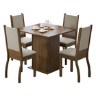Conjunto Sala de Jantar Madesa Joyce Mesa Tampo de Madeira co