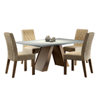 Conjunto Sala de Jantar Madesa Karen Mesa Tampo de Madeira co