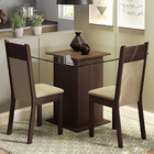 Conjunto Sala de Jantar Madesa Lau Mesa Tampo de Vidro com 2