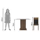 Conjunto Sala De Jantar Madesa Lau Mesa Tampo De Vidro Com 2