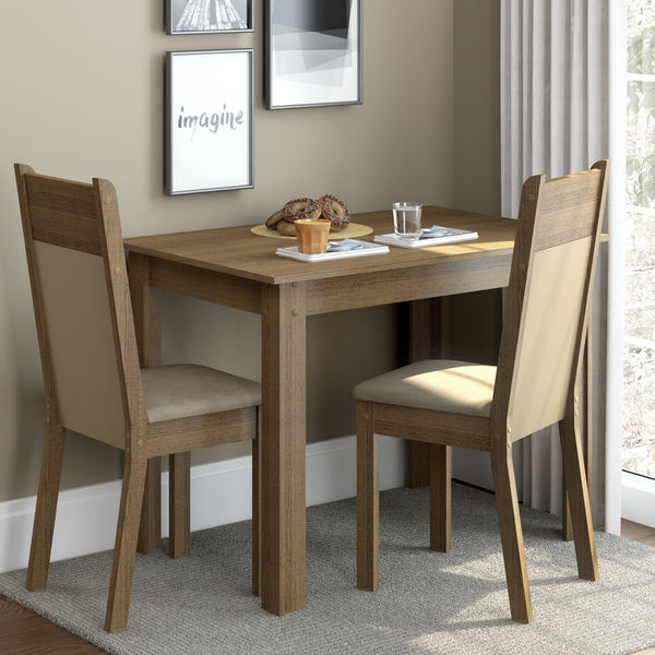 Conjunto Sala De Jantar Madesa Lola Mesa Tampo De Madeira Com