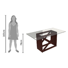 Conjunto Sala de Jantar Madesa Luzia Mesa Tampo de Vidro com