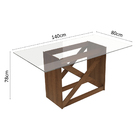Conjunto Sala de Jantar Madesa Luzia Mesa Tampo de Vidro com