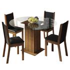 Conjunto Sala De Jantar Madesa Madu Mesa Tampo De Vidro Redon