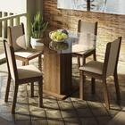 Conjunto Sala De Jantar Madesa Madu Mesa Tampo De Vidro Redon