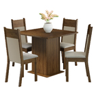 Conjunto Sala De Jantar Madesa Malibu Mesa Tampo De Madeira C