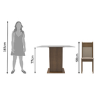 Conjunto Sala De Jantar Madesa Moni Mesa Tampo De Madeira Com