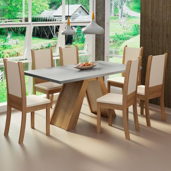 Conjunto Sala De Jantar Madesa Paola Mesa Tampo De Madeira Co