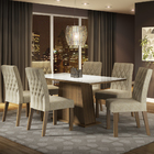 Conjunto Sala De Jantar Madesa Rafaela Mesa Tampo De Vidro Co