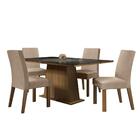 Conjunto Sala De Jantar Madesa Sabrina Mesa Tampo De Vidro Co