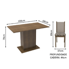 Conjunto Sala De Jantar Madesa Talita Mesa Tampo De Madeira C