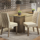 Conjunto Sala De Jantar Madesa Tati Mesa Tampo De Vidro Com 2