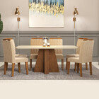 Conjunto Sala De Jantar Maitê 160cm 6 Cadeiras Paola Cimol