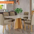 Conjunto Sala De Jantar Maite 160x80 Tampo Mdf/vidro 6 Cadeir