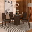 Conjunto Sala De Jantar Malta De Vidro 4 Cadeiras - Móveis Ar