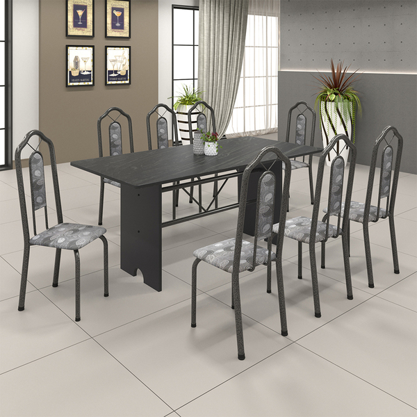 Conjunto Sala De Jantar Mesa 071 Com Ardósia E 8 Cadeiras Bia