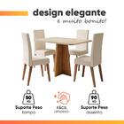 Conjunto Sala De Jantar Mesa 1,20m Moove 4 Cadeiras Veludo Mi