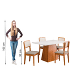 Conjunto Sala De Jantar Mesa 1,36m Trento 4 Cadeiras Santiago