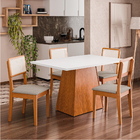 Conjunto Sala De Jantar Mesa 1,36m Trento 4 Cadeiras Santiago